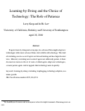 Cover page: Learning-by-Doing and the Choice of Technology:  the Role of Patience