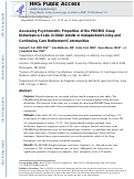 Cover page: Assessing psychometric properties of the PROMIS Sleep Disturbance Scale in older adults in independent-living and continuing care retirement communities