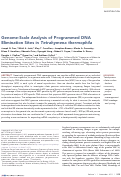 Cover page: Genome-Scale Analysis of Programmed DNA Elimination Sites in Tetrahymena thermophila