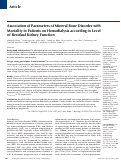 Cover page: Association of Parameters of Mineral Bone Disorder with Mortality in Patients on Hemodialysis according to Level of Residual Kidney Function