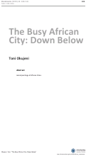 Cover page: The Busy African City: Down Below