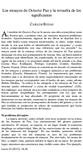 Cover page: Los ensayos de Octavio Paz y la revuelta de los significantes