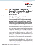 Cover page: Two Isoforms of the Guanine Nucleotide Exchange Factor, Daple/CCDC88C Cooperate as Tumor Suppressors