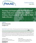 Cover page: Earnings and employment benefits of adult higher education in comparative perspective: evidence based on the OECD Survey of Adult Skills (PIAAC)