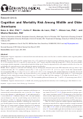 Cover page: Cognition and Mortality Risk Among Midlife and Older Americans.