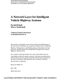 Cover page: A Network Layer for Intelligent Vehicle Highway Systems