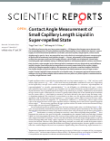 Cover page: Contact Angle Measurement of Small Capillary Length Liquid in Super-repelled State.