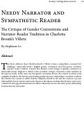 Cover page: Needy Narrator and Sympathetic Reader: The Critique of Gender Convention and Narrator-Reader Tradition in Charlotte Brontë’s Villette