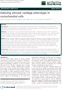 Cover page: Inducing articular cartilage phenotype in costochondral cells