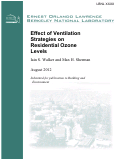 Cover page: Effect of Ventilation Strategies on Residential Ozone Levels