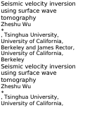 Cover page: Seismic-velocity inversion using surface-wave tomography