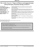 Cover page: This Article Corrects: “Sources of Distress and Coping Strategies Among Emergency Physicians During COVID-19”
