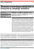 Cover page: Attenuation of phytofungal pathogenicity of Ascomycota by autophagy modulators.
