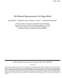 Cover page: The Minimal Supersymmetric Fat Higgs Model