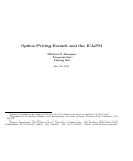 Cover page of Option Pricing Kernels and the ICAPM