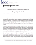 Cover page of The State of Defense Innovation in Russia: Prospects for Revival?