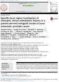 Cover page: Specific bone region localization of osteolytic versus osteoblastic lesions in a patient-derived xenograft model of bone metastatic prostate cancer
