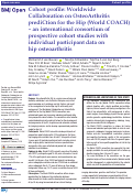 Cover page: Cohort profile: Worldwide Collaboration on OsteoArthritis prediCtion for the Hip (World COACH) - an international consortium of prospective cohort studies with individual participant data on hip osteoarthritis.