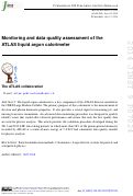 Cover page: Monitoring and data quality assessment of the ATLAS liquid argon calorimeter