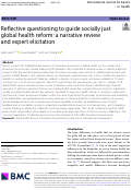 Cover page: Reflective questioning to guide socially just global health reform: a narrative review and expert elicitation.