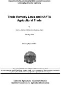 Cover page: Trade Remedy Laws and NAFTA Agricultural Trade