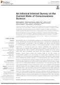 Cover page: An Informal Internet Survey on the Current State of Consciousness Science.