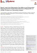 Cover page: Rapid, Large-Scale Wastewater Surveillance and Automated Reporting System Enable Early Detection of Nearly 85% of COVID-19 Cases on a University Campus