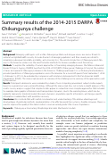 Cover page: Summary results of the 2014-2015 DARPA Chikungunya challenge
