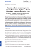 Cover page: Random-effects meta-analysis for systematic reviews of phase I clinical trials: Rare events and missing data.