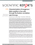 Cover page: Characterization of exogenous DNA mobility in live cells through fluctuation correlation spectroscopy.