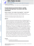 Cover page: Prenatal maternal psychological distress and fetal developmental trajectories: associations with infant temperament