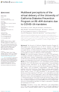 Cover page: Multilevel perceptions of the virtual delivery of the University of California Diabetes Prevention Program on RE-AIM domains due to COVID-19 mandates.