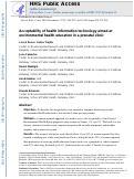 Cover page: Acceptability of health information technology aimed at environmental health education in a prenatal clinic