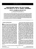 Cover page: OR Practice—Computer-Based Models for Policy Making: Uses and Impacts in the U.S. Federal Government