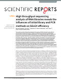 Cover page: High throughput sequencing analysis of RNA libraries reveals the influences of initial library and PCR methods on SELEX efficiency