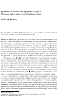 Cover page: Epistemic Closure and Epistemic Logic I: Relevant Alternatives and Subjunctivism