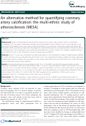 Cover page: An alternative method for quantifying coronary artery calcification: the multi-ethnic study of atherosclerosis (MESA)