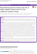 Cover page: Recreational physical activity and risk of triple negative breast cancer in the California Teachers Study