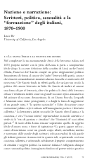 Cover page: Nazione e narrazione: Scrittori, politica, sessualità e la "formazione" degli italiani, 1870-1900