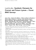 Cover page: LyaCoLoRe: synthetic datasets for current and future Lyman-α forest BAO surveys