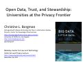 Cover page: Open Data, Trust, and Stewardship: Universities at the Privacy Frontier