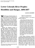 Cover page: Lower Colorado River Peoples: Hostilities and Hunger, 1850-1857
