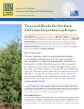 Cover page: Trees and Shrubs for Northern California Serpentine Landscapes