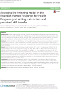 Cover page: Assessing the twinning model in the Rwandan Human Resources for Health Program: goal setting, satisfaction and perceived skill transfer