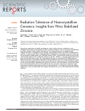 Cover page: Radiation Tolerance of Nanocrystalline Ceramics: Insights from Yttria Stabilized Zirconia