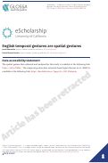 Cover page: RETRACTED: English temporal gestures are spatial gestures