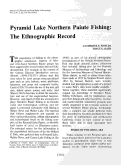 Cover page: Pyramid Lake Northern Paiute Fishing: The Ethnographic Record