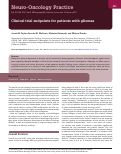 Cover page: Clinical trial endpoints for patients with gliomas.