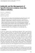 Cover page: Galbraith and the Management of Specific Demand: Evidence from the tobacco industry