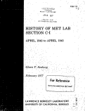 Cover page: HISTORY OF MET LAB SECTION C-I: